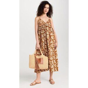 NWT APIECE APART Glicina Maxi Dress L Sleeveless Block Printed Organic Cotton